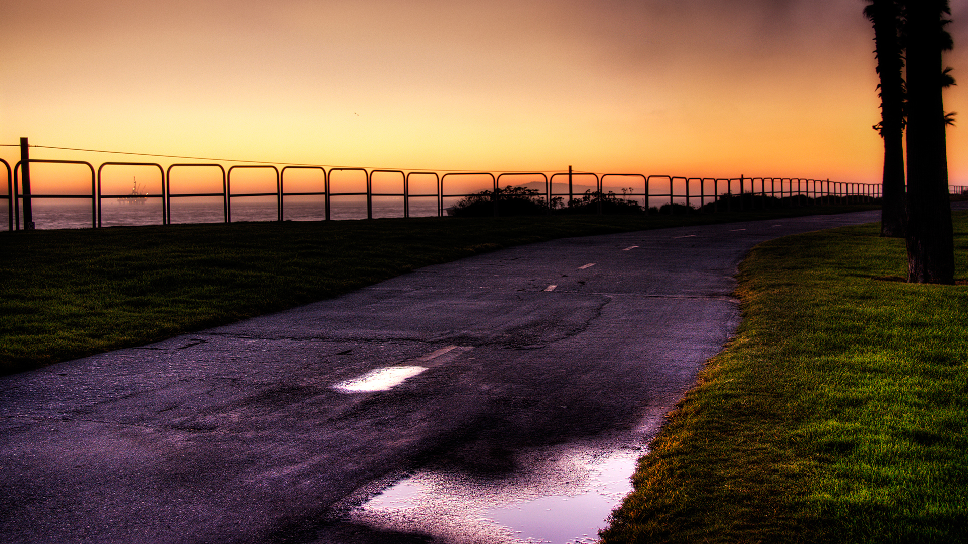Twilight Path by the Sea