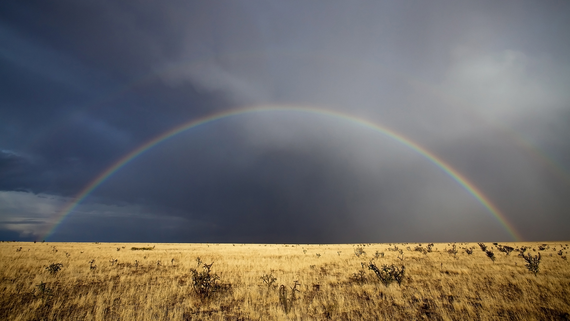 A Double Rainbow Over the Prairie