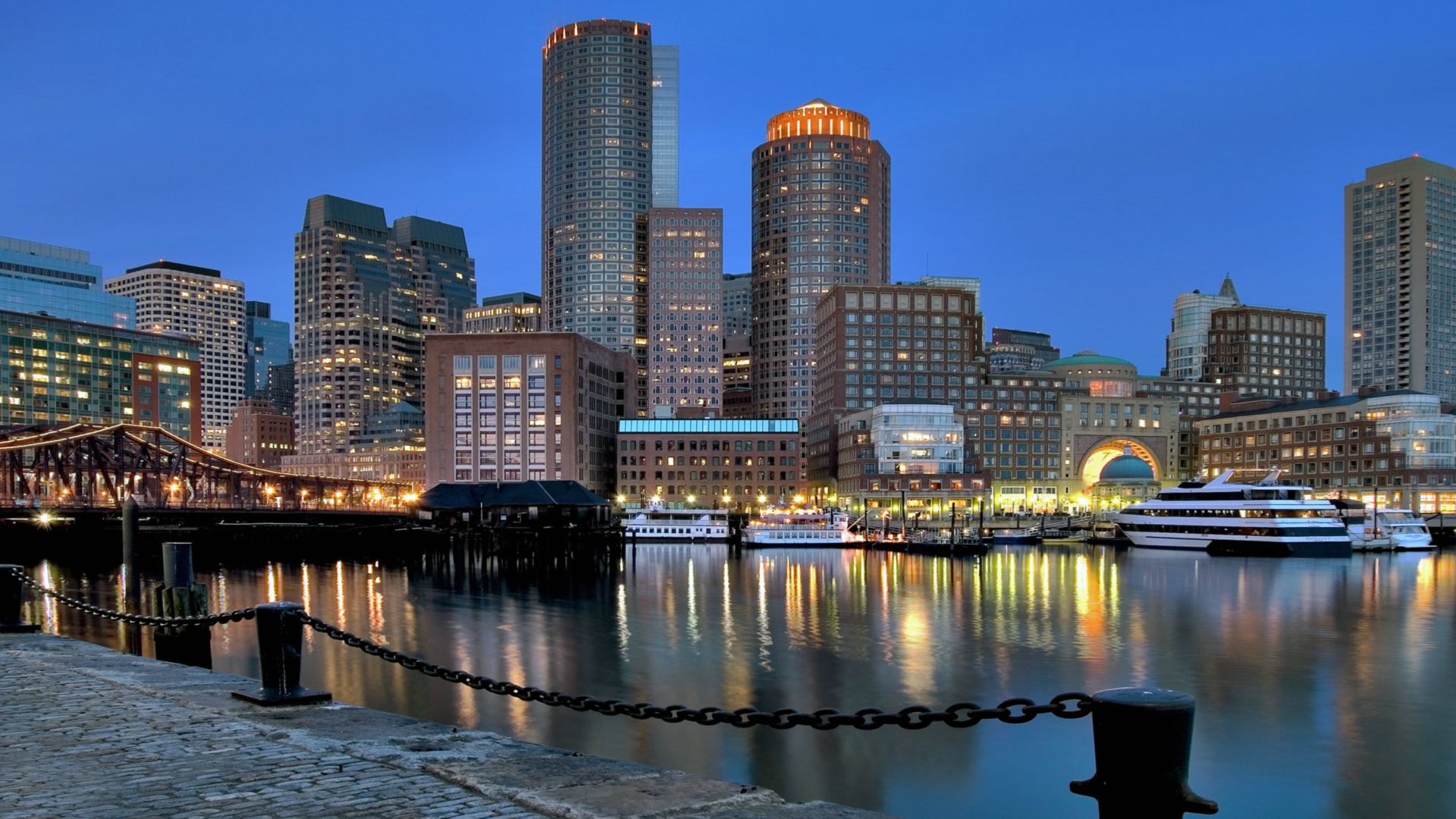 Boston Harbor Night View