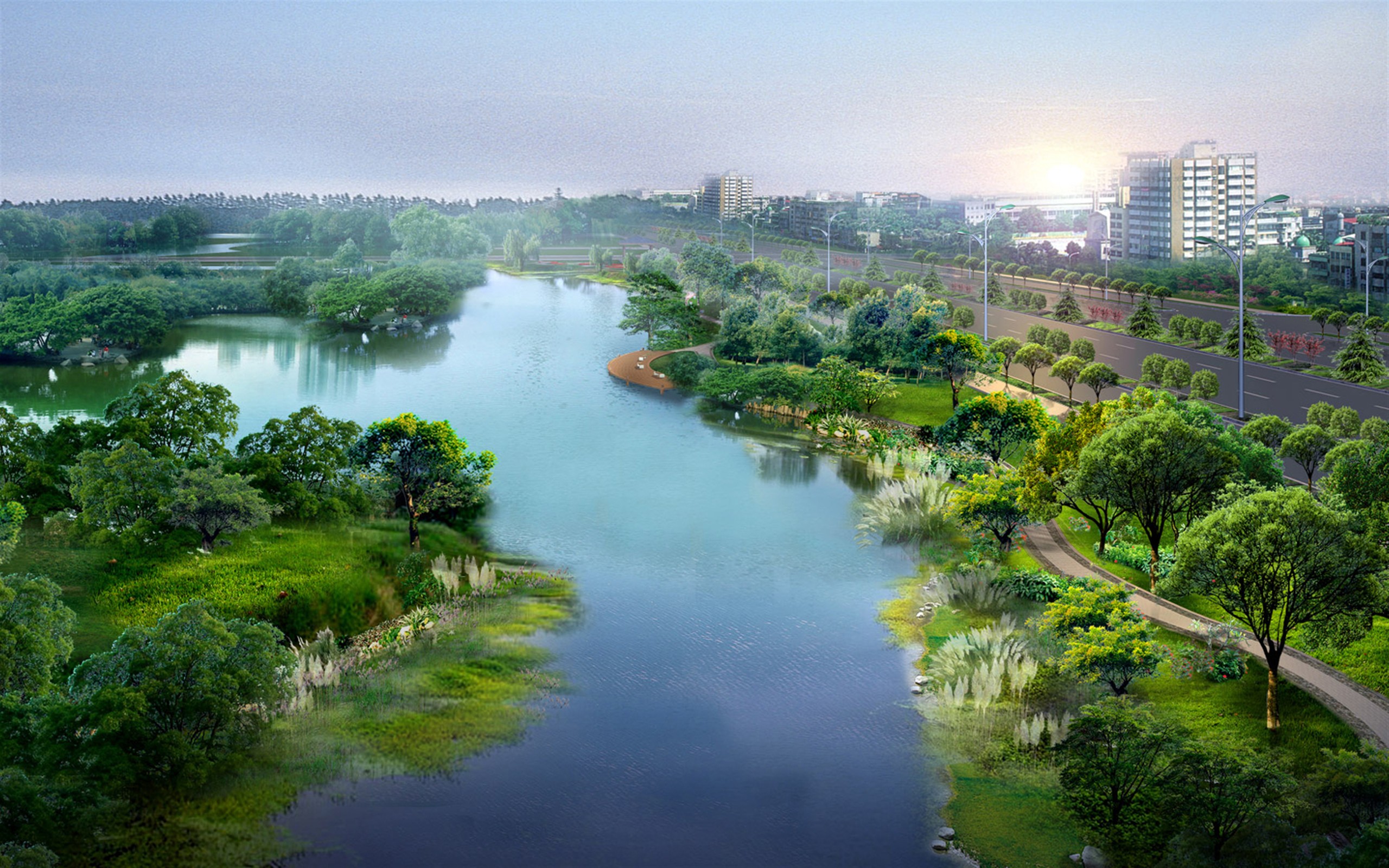 Urban Oasis: Harmonious Coexistence of Nature and City Life