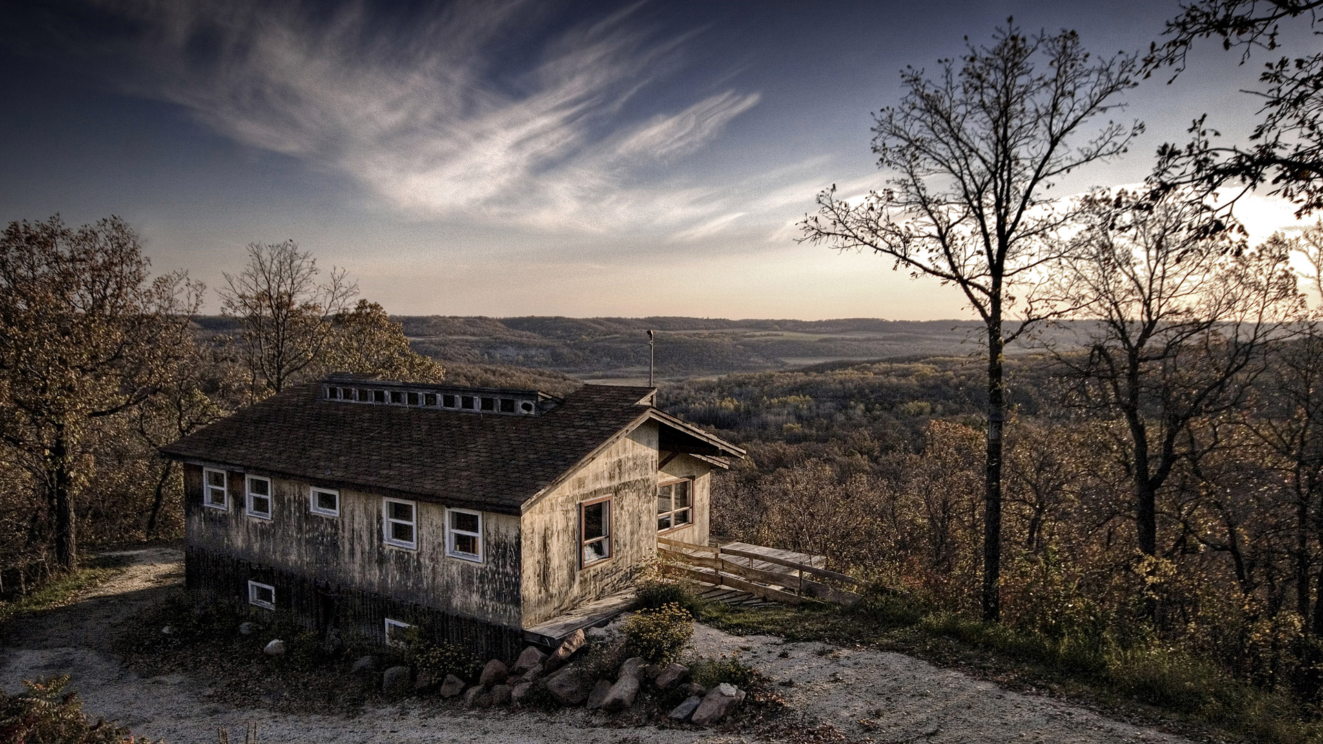 Abandoned Cabin at Sunset